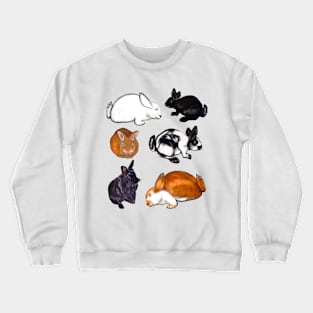 Rabbits bunny rabbit cute  ginger black and white bunny rabbit pattern Crewneck Sweatshirt